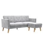 Cosmoliving By Cosmopolitan Gloria Velvet Sofa Sectional - Light Grey|Sofa sectionnel Gloria de Cosmoliving By Cosmopolitan en velours - gris clair