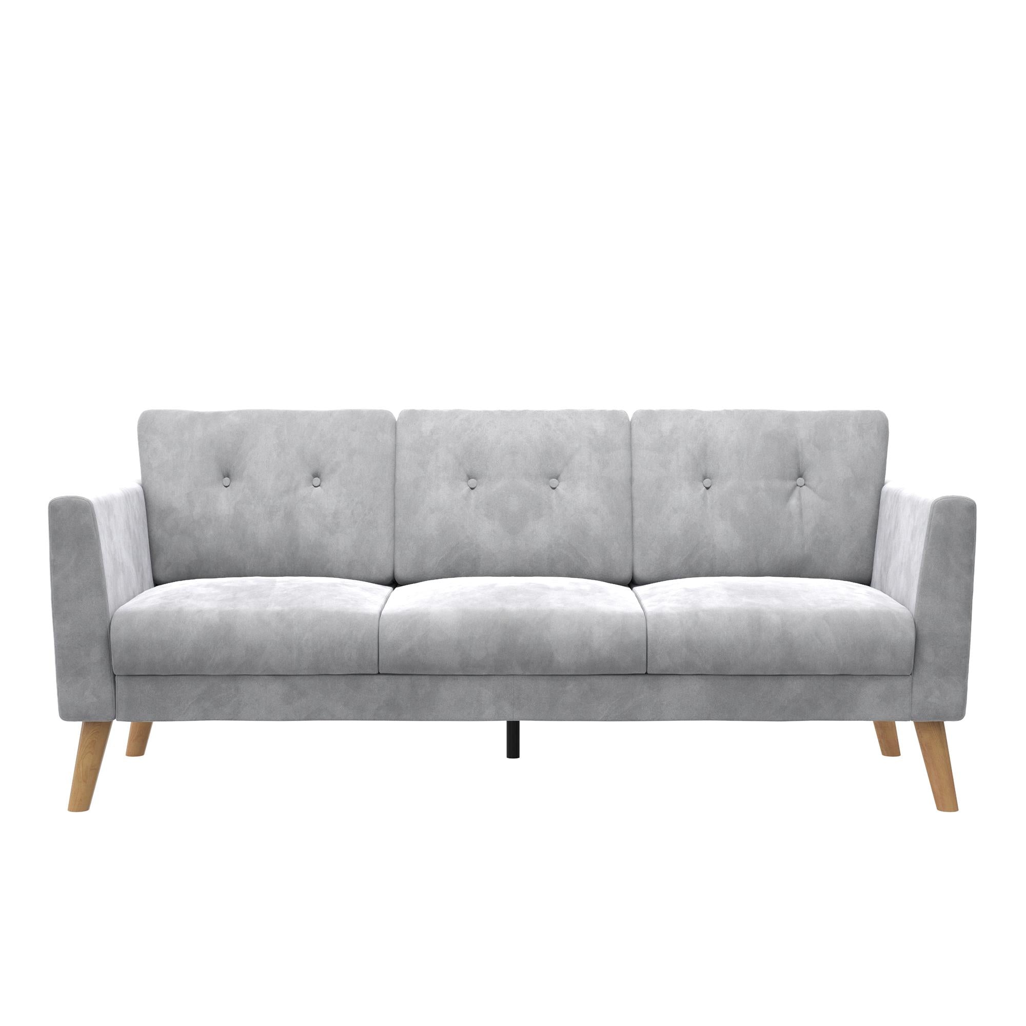 Cosmoliving By Cosmopolitan Gloria Velvet Sofa Sectional - Light Grey|Sofa sectionnel Gloria de Cosmoliving By Cosmopolitan en velours - gris clair