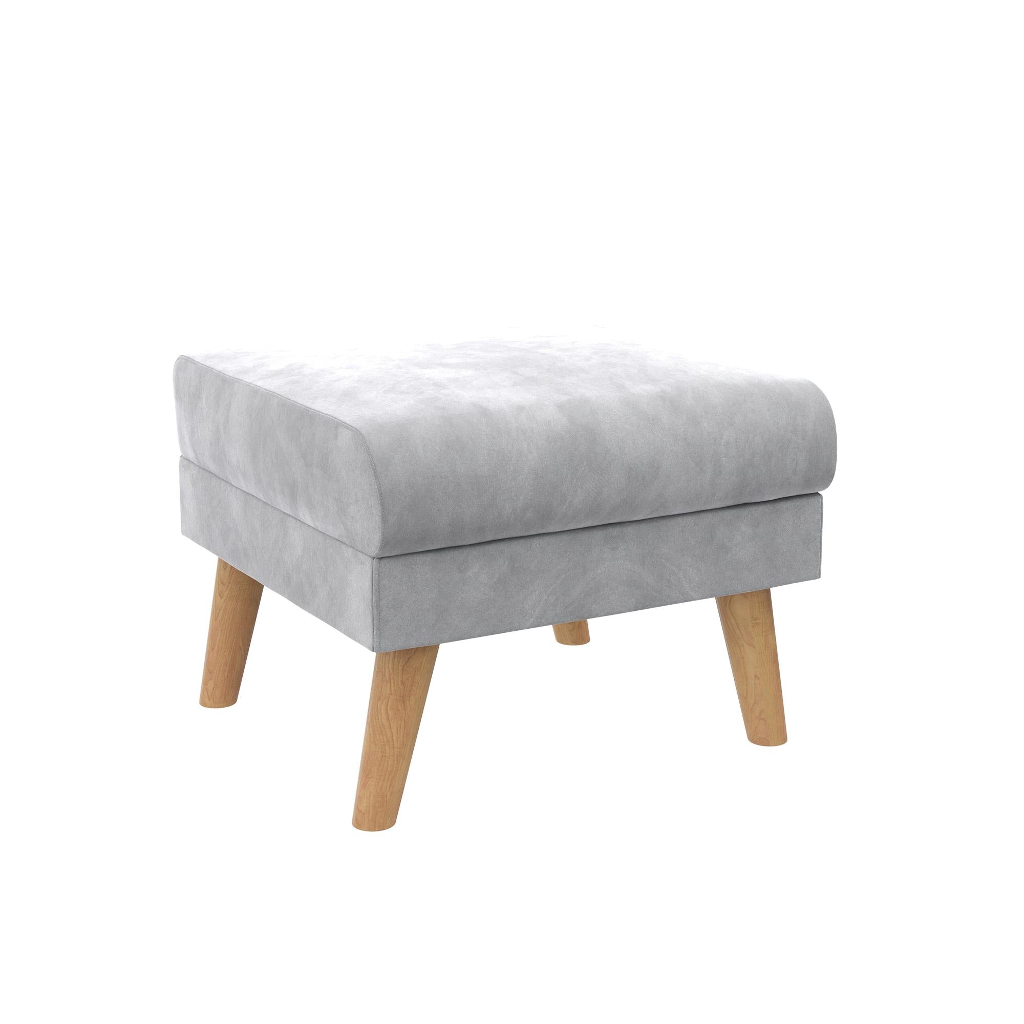 Cosmoliving By Cosmopolitan Gloria Velvet Sofa Sectional - Light Grey|Sofa sectionnel Gloria de Cosmoliving By Cosmopolitan en velours - gris clair