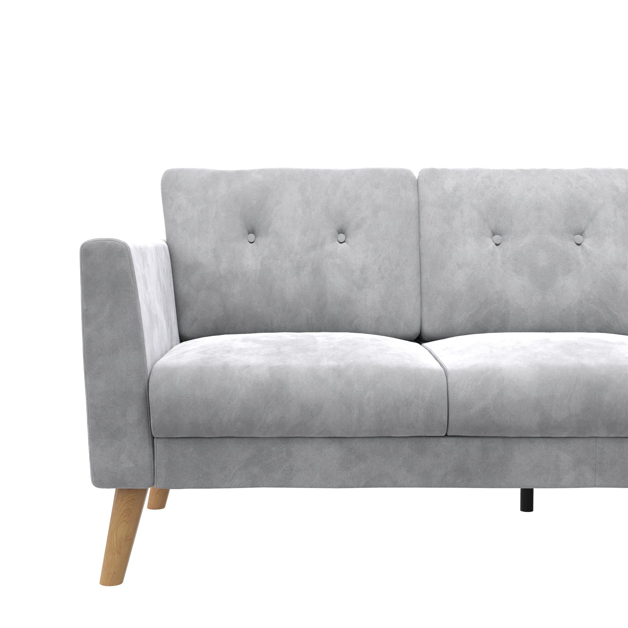 Cosmoliving By Cosmopolitan Gloria Velvet Sofa Sectional - Light Grey|Sofa sectionnel Gloria de Cosmoliving By Cosmopolitan en velours - gris clair