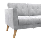 Cosmoliving By Cosmopolitan Gloria Velvet Sofa Sectional - Light Grey|Sofa sectionnel Gloria de Cosmoliving By Cosmopolitan en velours - gris clair