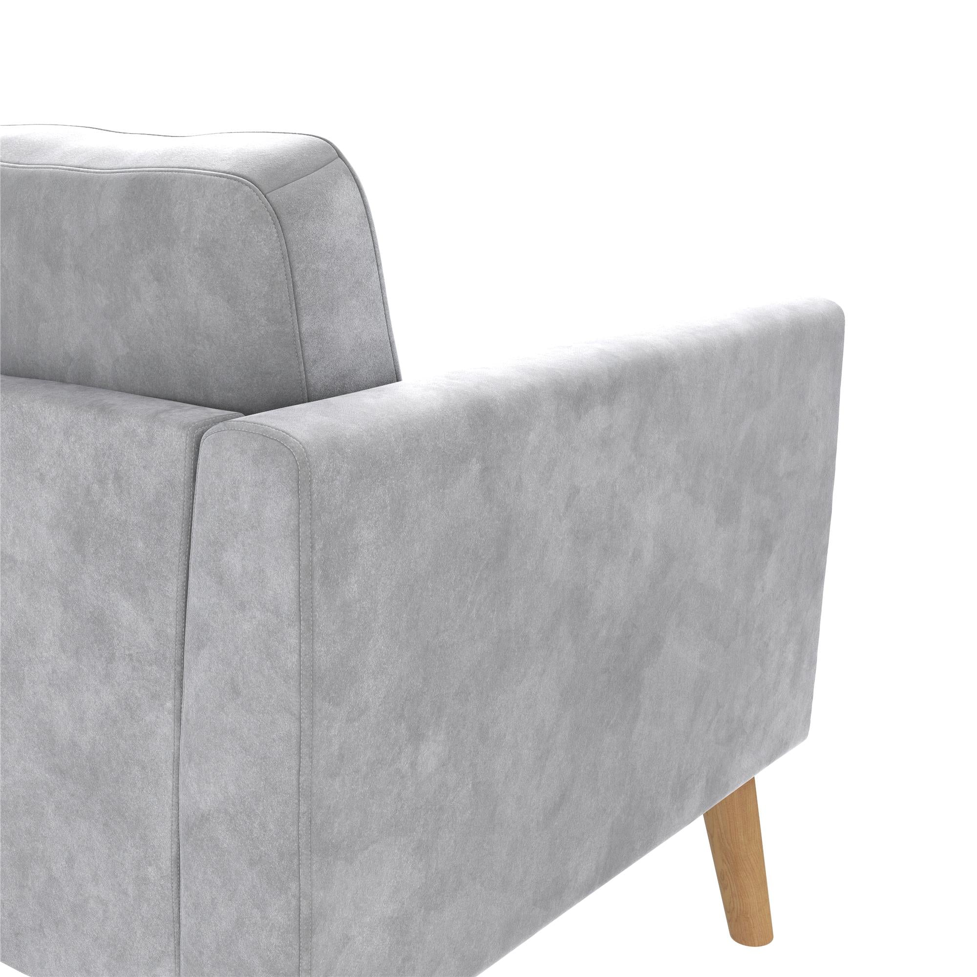 Cosmoliving By Cosmopolitan Gloria Velvet Sofa Sectional - Light Grey|Sofa sectionnel Gloria de Cosmoliving By Cosmopolitan en velours - gris clair