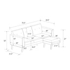 Cosmoliving By Cosmopolitan Gloria Velvet Sofa Sectional - Light Grey|Sofa sectionnel Gloria de Cosmoliving By Cosmopolitan en velours - gris clair