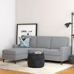 DHP Kaci Reversible Contemporary Fabric Sectional - Grey|Sofa sectionnel réversible contemporain Kaci de DHP en tissu - gris