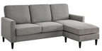 DHP Kaci Reversible Contemporary Fabric Sectional - Grey|Sofa sectionnel réversible contemporain Kaci de DHP en tissu - gris