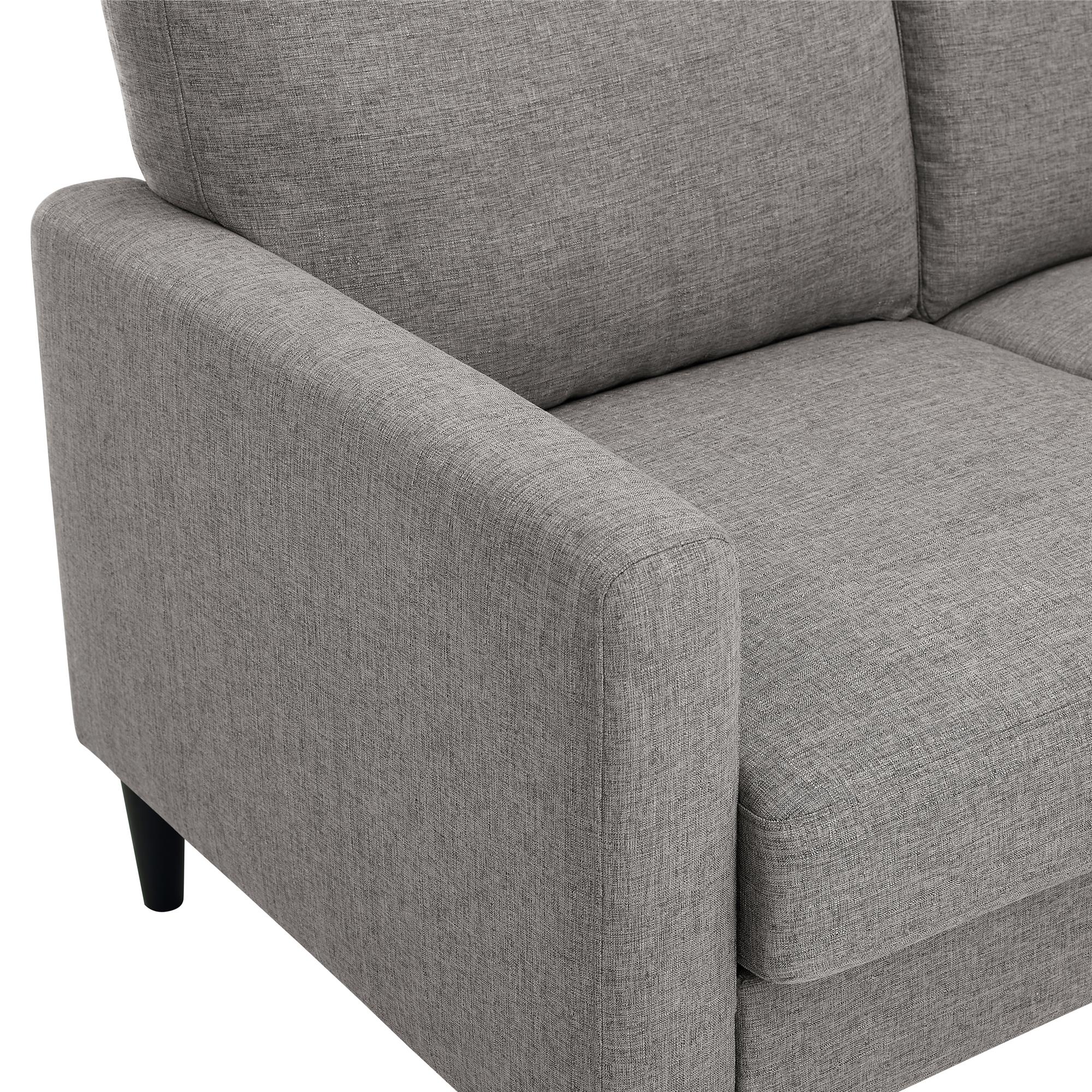 DHP Kaci Reversible Contemporary Fabric Sectional - Grey|Sofa sectionnel réversible contemporain Kaci de DHP en tissu - gris