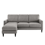 DHP Kaci Reversible Contemporary Fabric Sectional - Grey|Sofa sectionnel réversible contemporain Kaci de DHP en tissu - gris