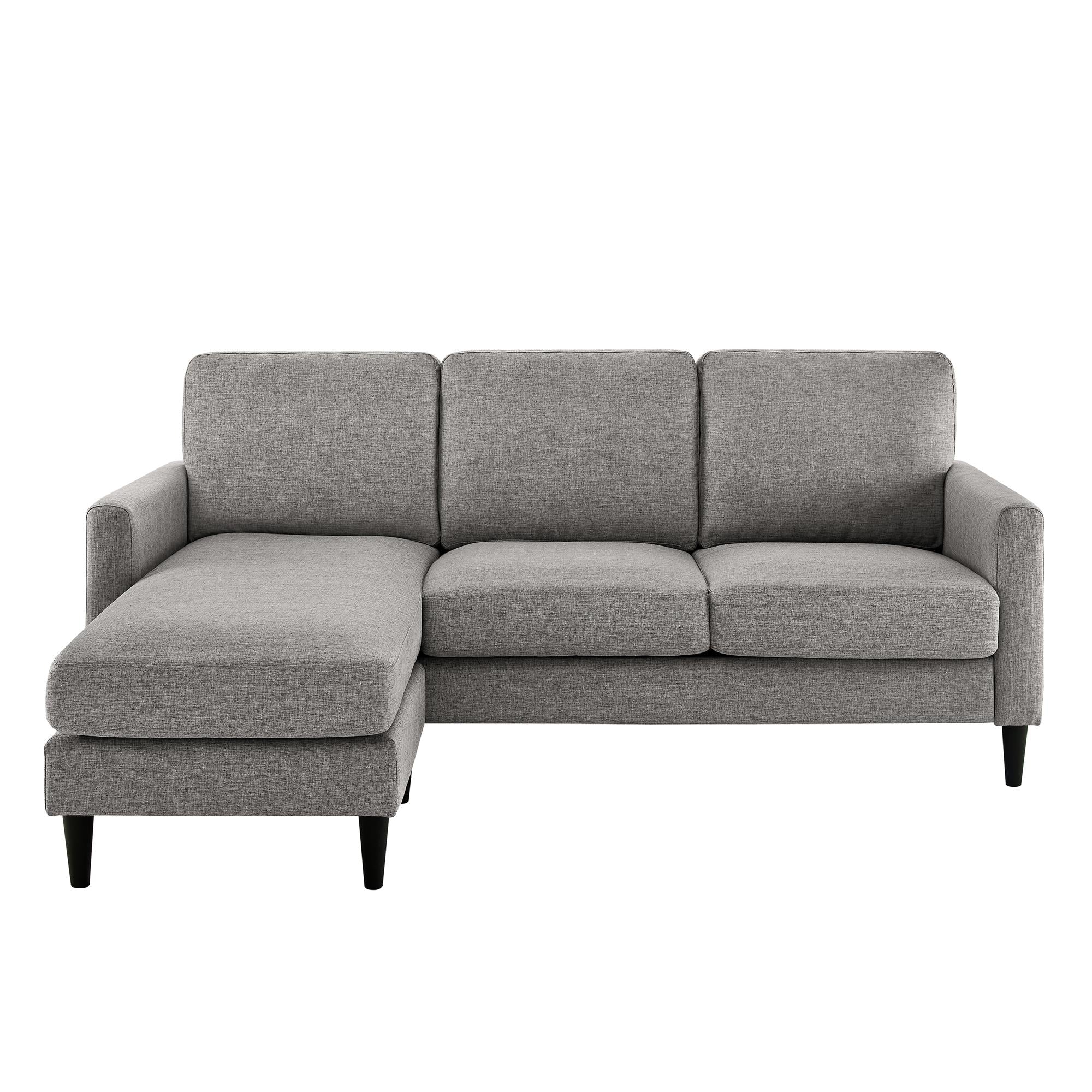 DHP Kaci Reversible Contemporary Fabric Sectional - Grey|Sofa sectionnel réversible contemporain Kaci de DHP en tissu - gris