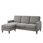 DHP Kaci Reversible Contemporary Fabric Sectional - Grey|Sofa sectionnel réversible contemporain Kaci de DHP en tissu - gris