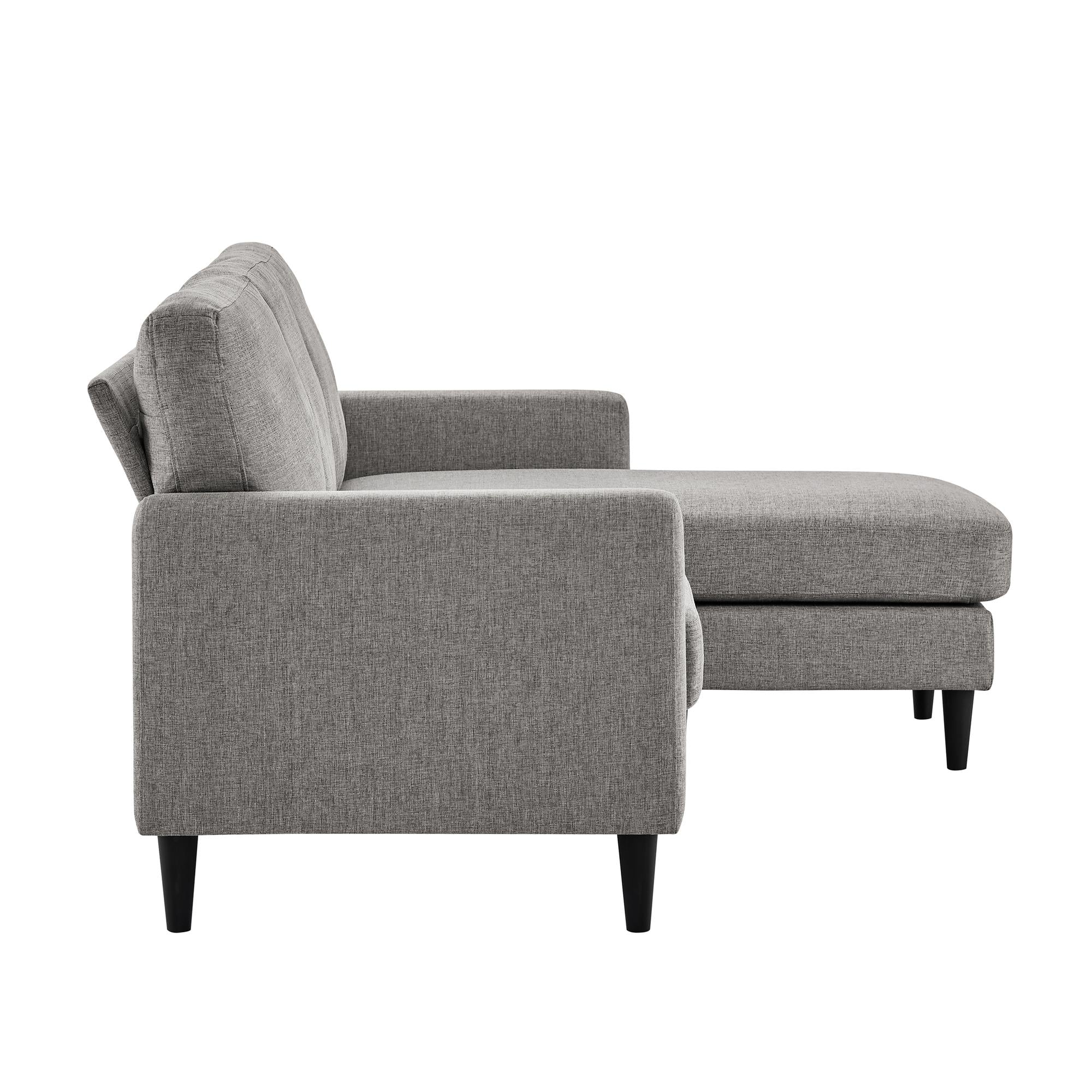 DHP Kaci Reversible Contemporary Fabric Sectional - Grey|Sofa sectionnel réversible contemporain Kaci de DHP en tissu - gris
