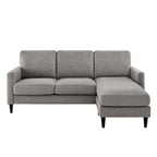 DHP Kaci Reversible Contemporary Fabric Sectional - Grey|Sofa sectionnel réversible contemporain Kaci de DHP en tissu - gris