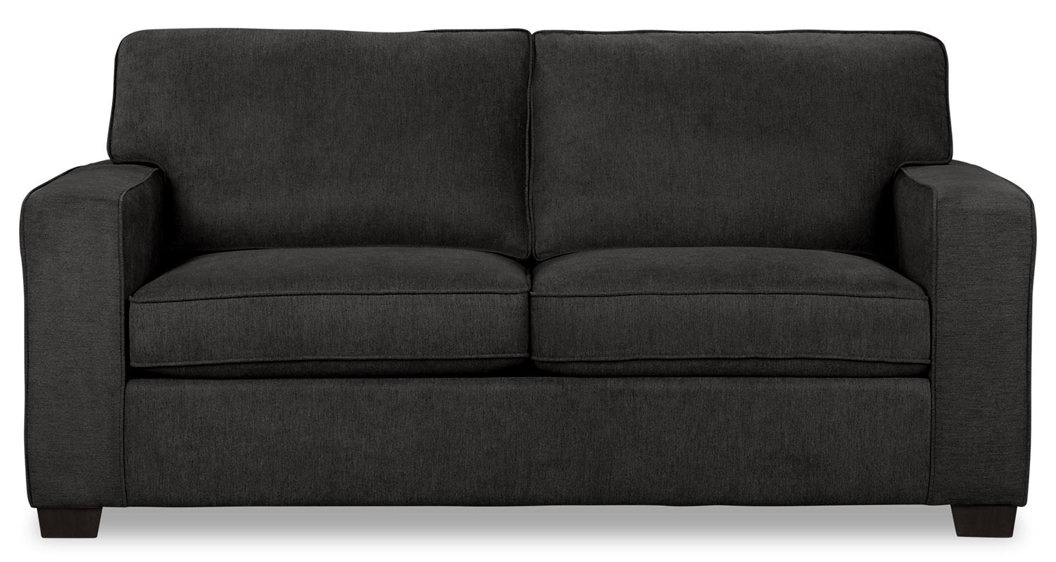 Made in Canada Fiona 74" Chenille Fabric Sofa with Track Arms - Grey | Sofa Fiona de 74 po fabriqué au Canada en tissu de chenille avec accoudoirs rectilignes - gris