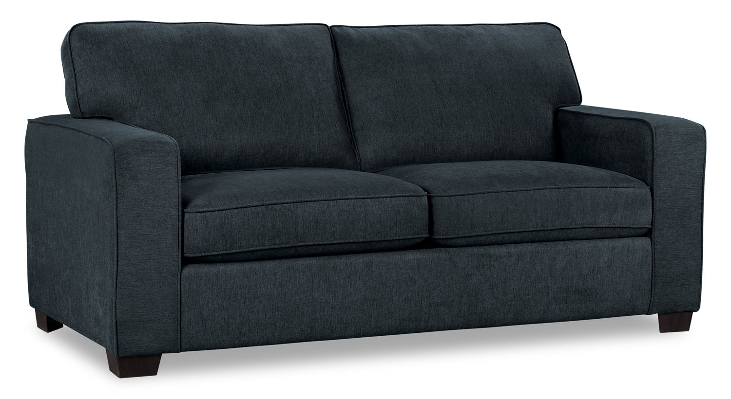 Made in Canada Fiona 74" Chenille Fabric Sofa with Track Arms - Navy Blue | Sofa Fiona de 74 po fabriqué au Canada en tissu de chenille avec accoudoirs rectilignes - bleu marine