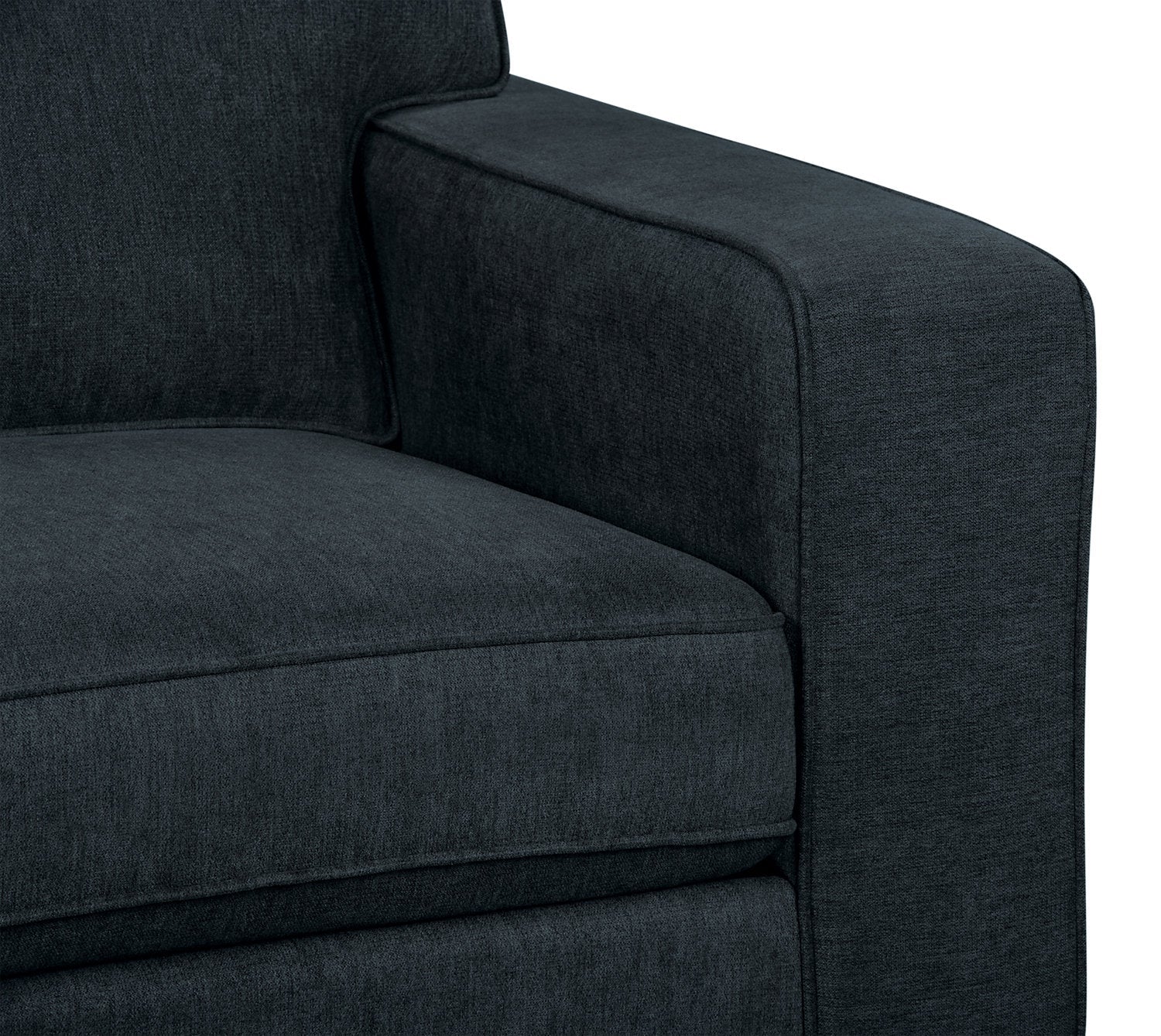 Made in Canada Fiona 74" Chenille Fabric Sofa with Track Arms - Navy Blue | Sofa Fiona de 74 po fabriqué au Canada en tissu de chenille avec accoudoirs rectilignes - bleu marine