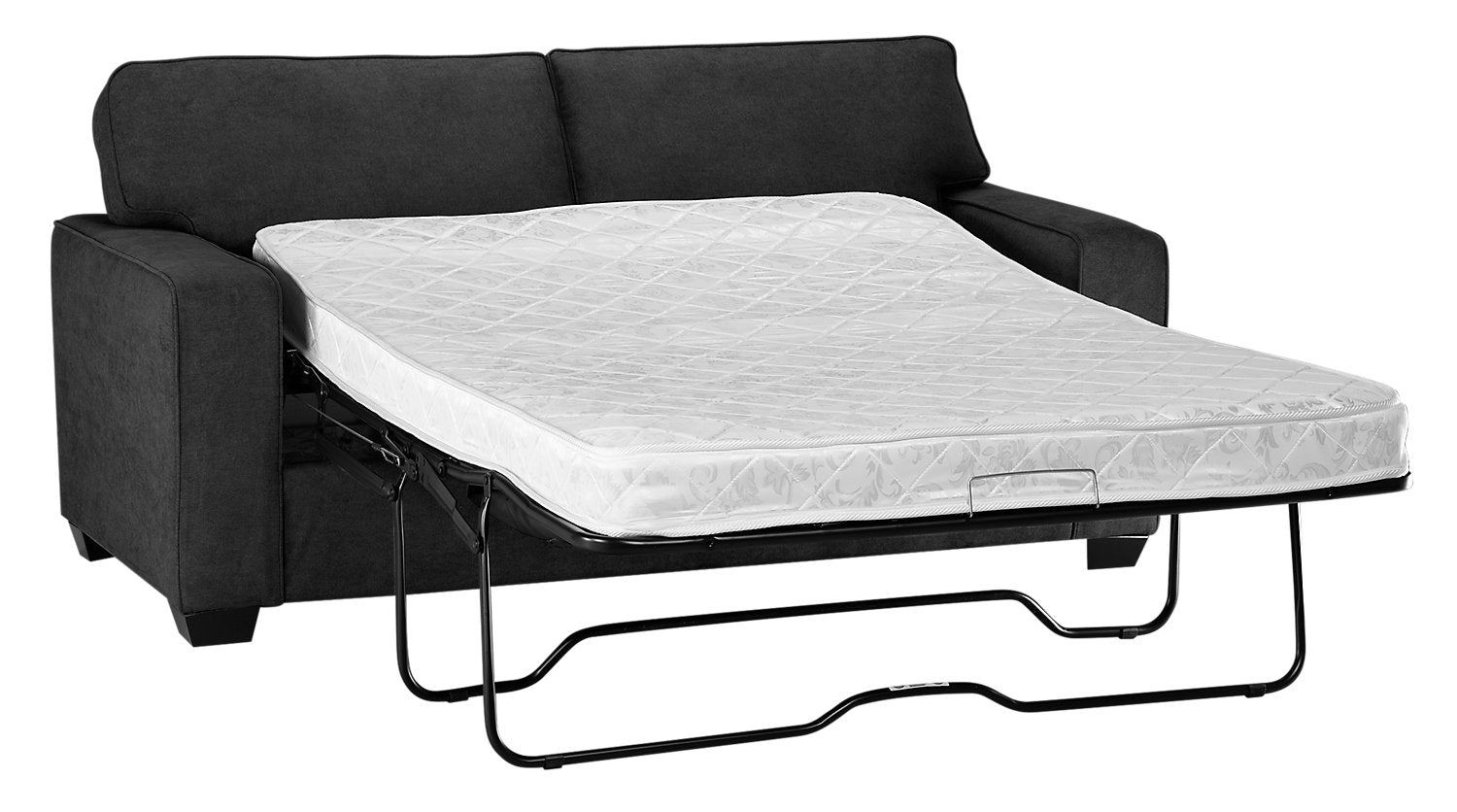 Made in Canada Fiona 74" Chenille Fabric Full-Size Sofa Bed with Track Arms - Grey | Sofa-lit double Fiona de 74 po fabriqué au Canada en tissu de chenille avec accoudoirs rectilignes - gris