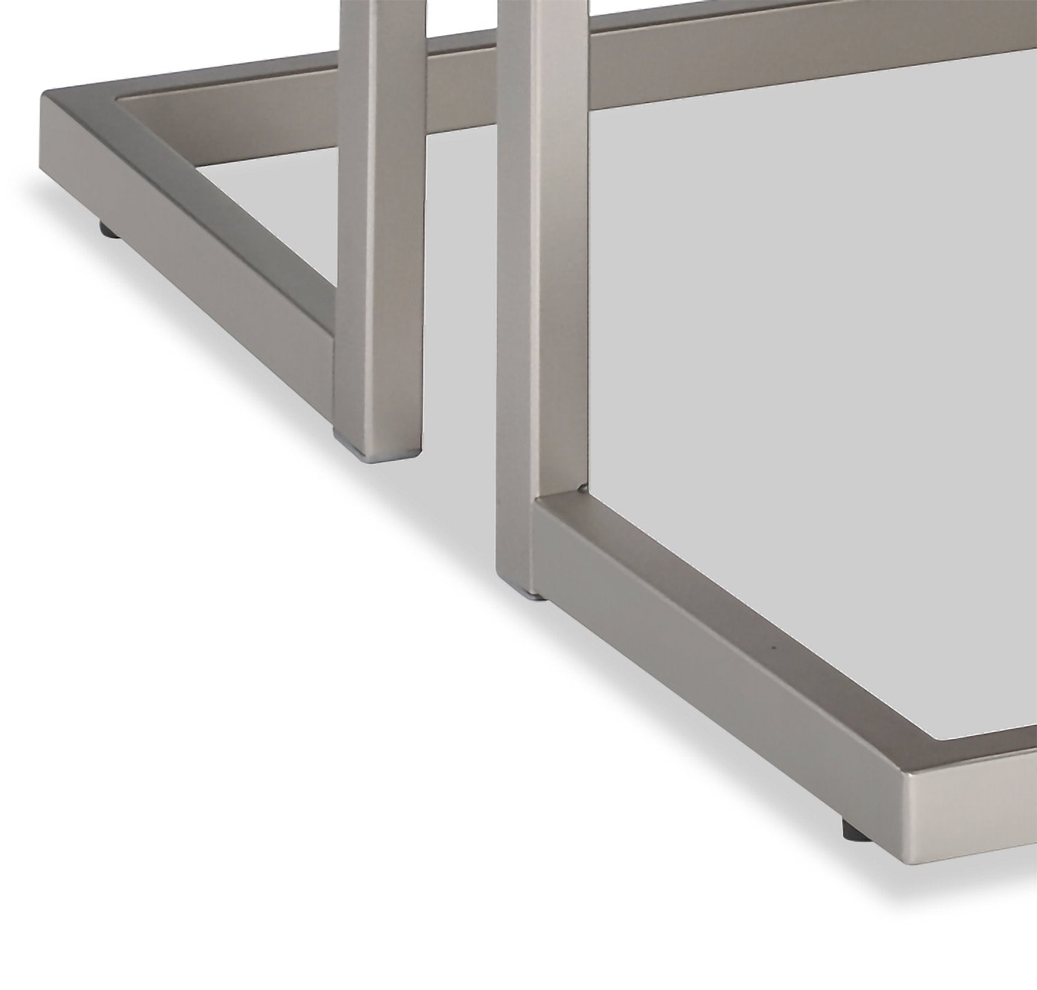 Jesse 47" Modern Coffee Table - Grey and Pewter with Metal Base|Table à café moderne Jesse de 47 po - grise et étain avec base en métal