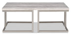 Jesse 47" Modern Coffee Table - Grey and Pewter with Metal Base|Table à café moderne Jesse de 47 po - grise et étain avec base en métal