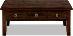 Konagrove 48" Rustic Coffee Table with Storage and Casters - Dark Brown  Wood|Table à café rustique Konagrove de 48 po avec rangement et roulettes - bois brun foncé