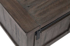 Madison 50" Rustic Coffee Table With Storage, Shelf and Casters - Grey Brown Wood|Table à café rustique Madison de 50 po avec rangement, tablette et roulettes - bois gris-brun