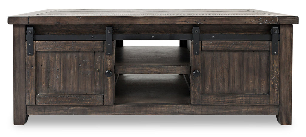 Madison 50" Rustic Coffee Table With Storage, Shelf and Casters - Grey Brown Wood|Table à café rustique Madison de 50 po avec rangement, tablette et roulettes - bois gris-brun