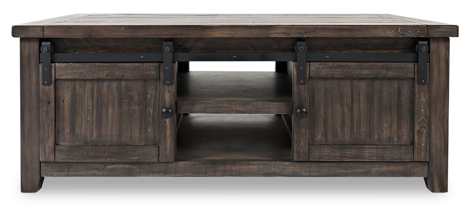 Madison 50" Rustic Coffee Table With Storage, Shelf and Casters - Grey Brown Wood|Table à café rustique Madison de 50 po avec rangement, tablette et roulettes - bois gris-brun