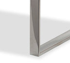 Metro 47" Modern Glass Top Coffee Table - Silver with Metal Legs|Table à café moderne Metro de 47 po avec dessus en verre - argentée avec pattes en métal