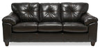 Made in Canada Addison 86" Leather-Look Fabric Sofa with Removable Seat Cushion and Tufting - Blackberry Black | Sofa Addison de 86 po fabriqué au Canada en tissu d’apparence cuir avec coussin de siège amovible et capitonnage - noir mûre