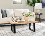Agra 45" Rustic Coffee Table - Brown and Black with Iron Legs|Table à café rustique Agra de 45 po - brune et noire avec pattes en fer