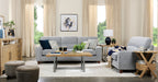 Alton 48" Modern Coffee Table - Light Oak with Grey Metal Legs | Table à café Alton moderne de 48 po - chêne clair avec pattes en métal gris