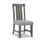 Alto Dining Chair with Linen-Look Fabric, Slat-Back - Grey | Chaise de salle à manger Alto en tissu d’apparence lin avec dossier à lattes - gris