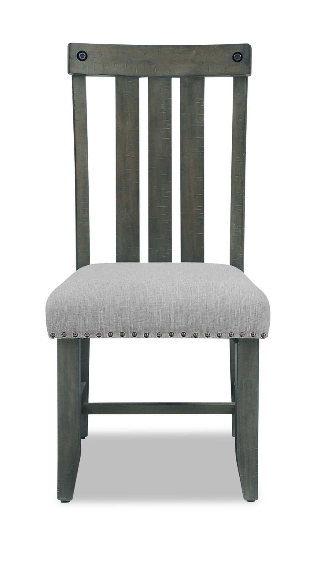 Alto Dining Chair with Linen-Look Fabric, Slat-Back - Grey | Chaise de salle à manger Alto en tissu d’apparence lin avec dossier à lattes - gris