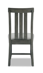 Alto Dining Chair with Linen-Look Fabric, Slat-Back - Grey | Chaise de salle à manger Alto en tissu d’apparence lin avec dossier à lattes - gris