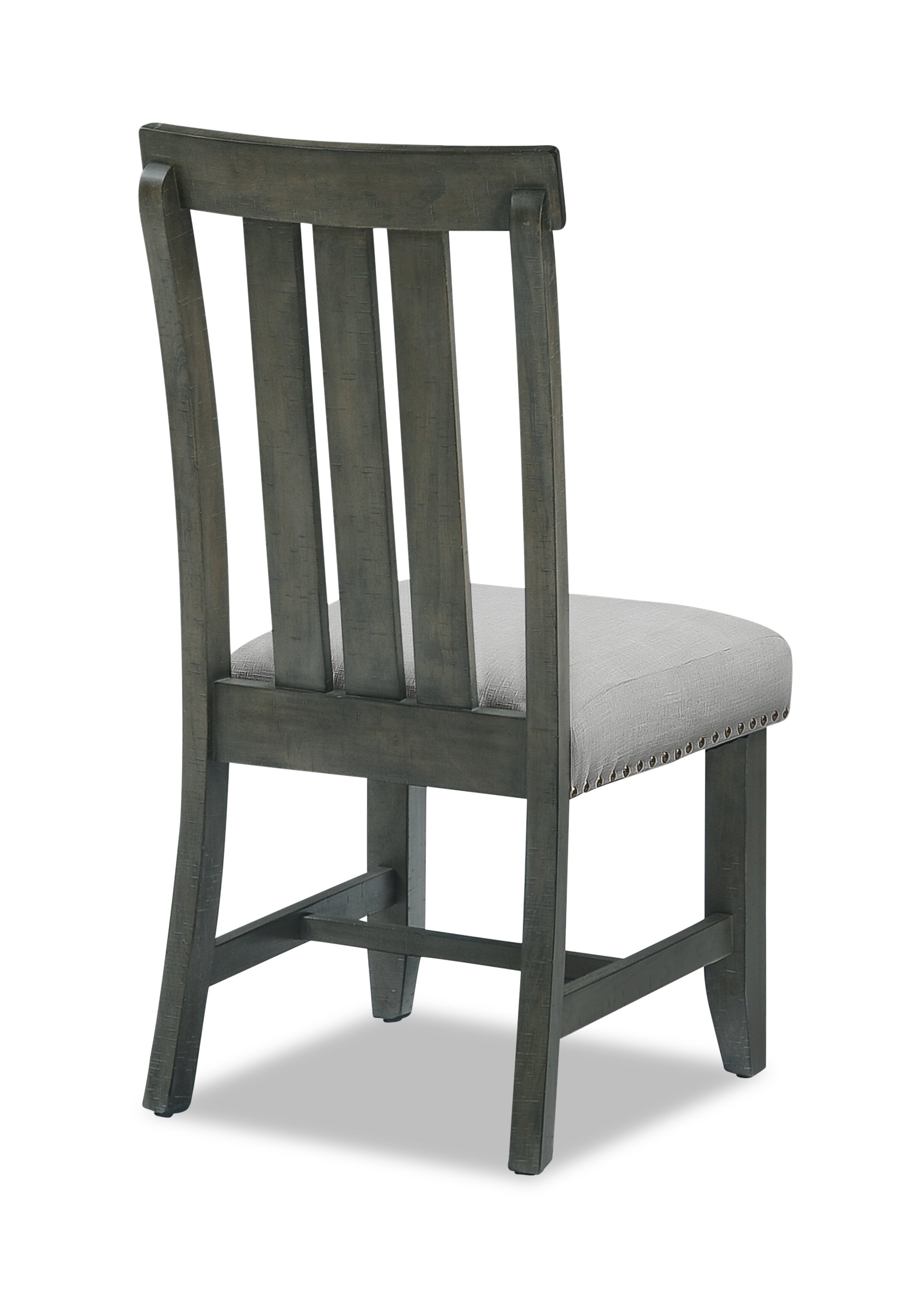 Alto Dining Chair with Linen-Look Fabric, Slat-Back - Grey | Chaise de salle à manger Alto en tissu d’apparence lin avec dossier à lattes - gris