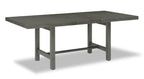 Alto Dining Table with 65-83"W Extension, Trestle Base - Grey | Table de salle à manger Alto de 65 po à 83 po (L) avec rallonge et base à tréteaux - grise