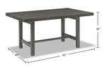 Alto Dining Table with 65-83"W Extension, Trestle Base - Grey | Table de salle à manger Alto de 65 po à 83 po (L) avec rallonge et base à tréteaux - grise
