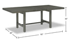 Alto Dining Table with 65-83"W Extension, Trestle Base - Grey | Table de salle à manger Alto de 65 po à 83 po (L) avec rallonge et base à tréteaux - grise