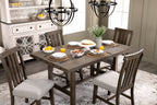 Alto Dining Table with 65-83"W Extension, Trestle Base - Grey | Table de salle à manger Alto de 65 po à 83 po (L) avec rallonge et base à tréteaux - grise