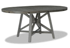 Alto Round Dining Table with 48-66"W Extension, Trestle Base - Grey | Table de salle à manger ronde Alto de 48 po à 66 po avec rallonge et base à tréteaux - grise