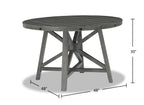 Alto Round Dining Table with 48-66"W Extension, Trestle Base - Grey | Table de salle à manger ronde Alto de 48 po à 66 po avec rallonge et base à tréteaux - grise