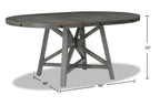 Alto Round Dining Table with 48-66"W Extension, Trestle Base - Grey | Table de salle à manger ronde Alto de 48 po à 66 po avec rallonge et base à tréteaux - grise
