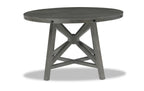 Alto Round Dining Table with 48-66"W Extension, Trestle Base - Grey | Table de salle à manger ronde Alto de 48 po à 66 po avec rallonge et base à tréteaux - grise