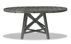 Alto Round Dining Table with 48-66"W Extension, Trestle Base - Grey | Table de salle à manger ronde Alto de 48 po à 66 po avec rallonge et base à tréteaux - grise