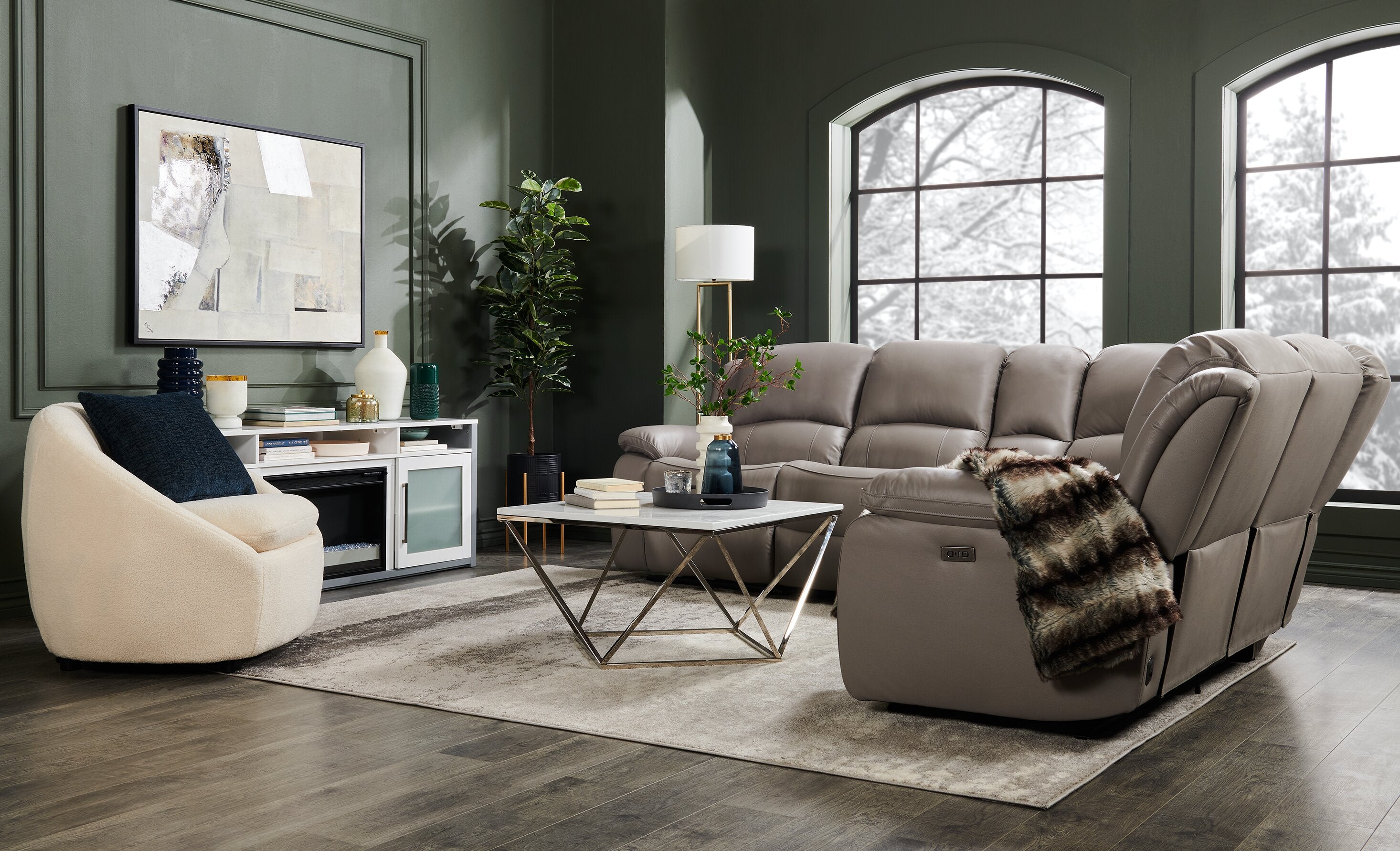 Amanda 31.5" Modern Square Coffee Table - White Marble Top with Chrome Metal Base|Table à café carrée moderne Amanda de 31,5 po - dessus en marbre blanc avec base en métal chromé