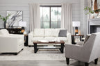 Andi 84" Leather-Look Fabric Sofa with Button Tufting - Beige | Sofa Andi de 84 po en tissu d’apparence cuir avec capitonnage - beige