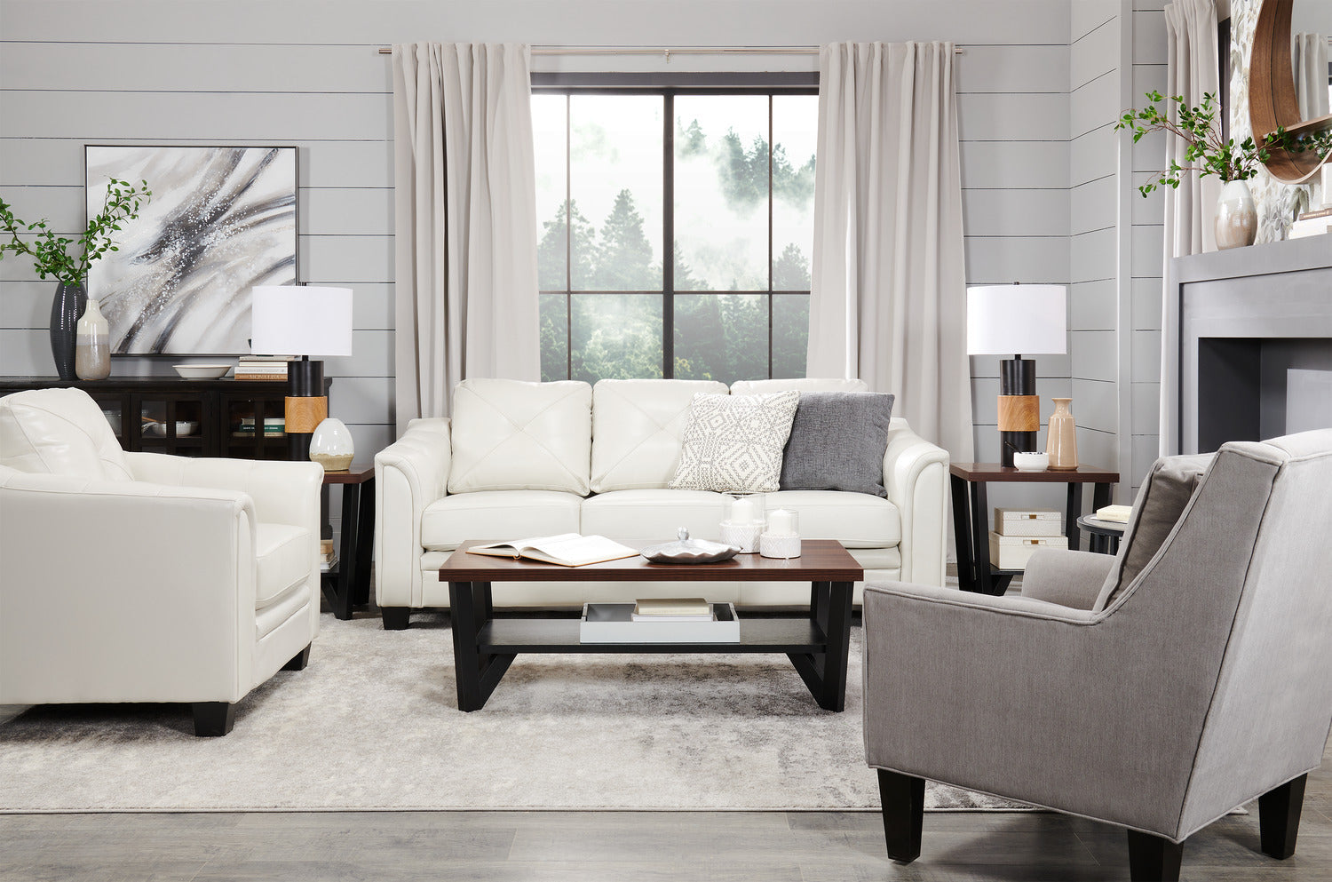 Andi 84" Leather-Look Fabric Sofa with Button Tufting - Beige | Sofa Andi de 84 po en tissu d’apparence cuir avec capitonnage - beige