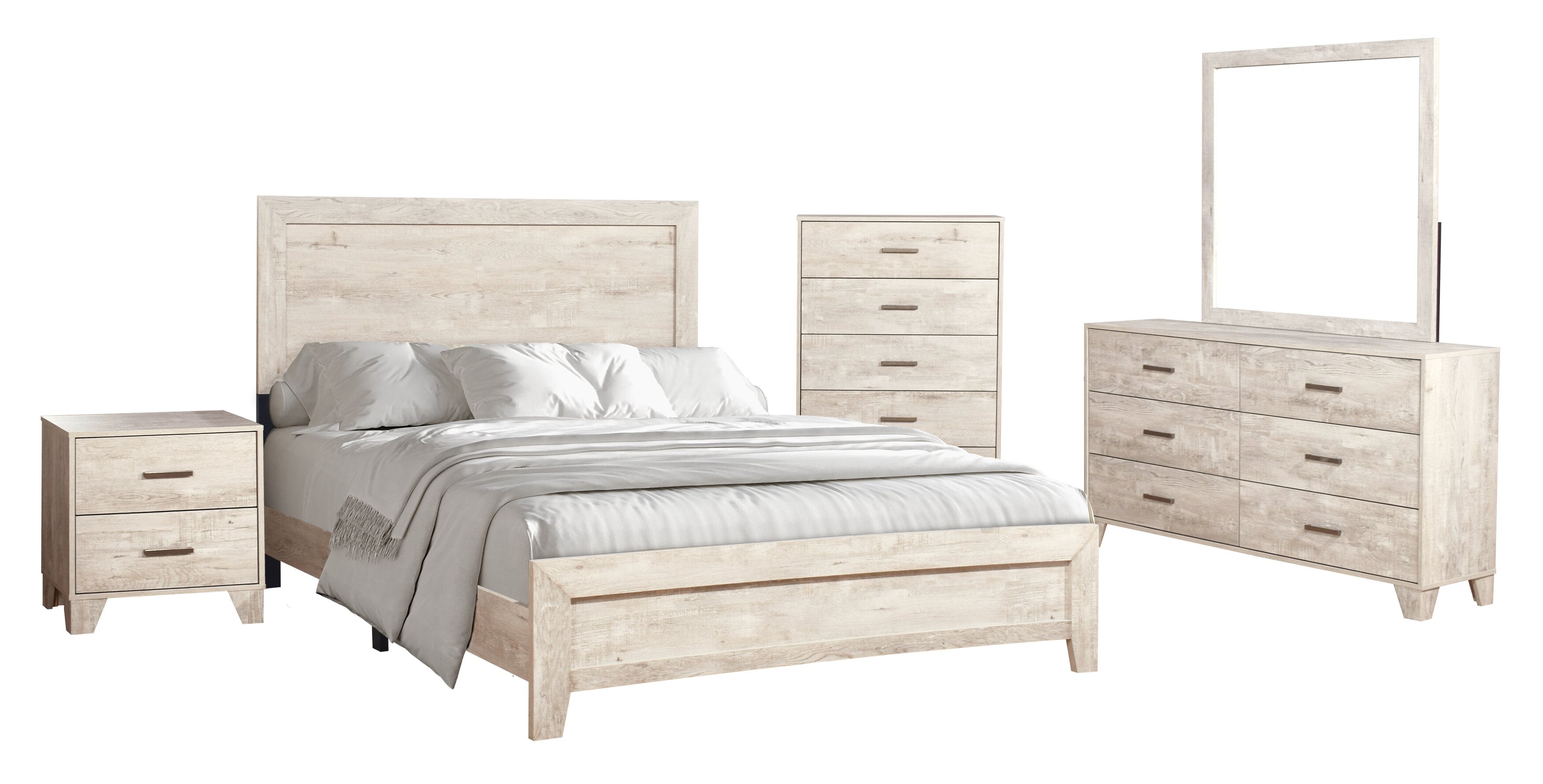Arbor Bedroom Chest of Drawers, 5-Drawer, 31.5"W x 48.4"H - Driftwood White | Commode verticale de chambre à coucher Arbor de 31,5 po (L) x 48,4 po (H) à 5 tiroirs - bois de grève blanc