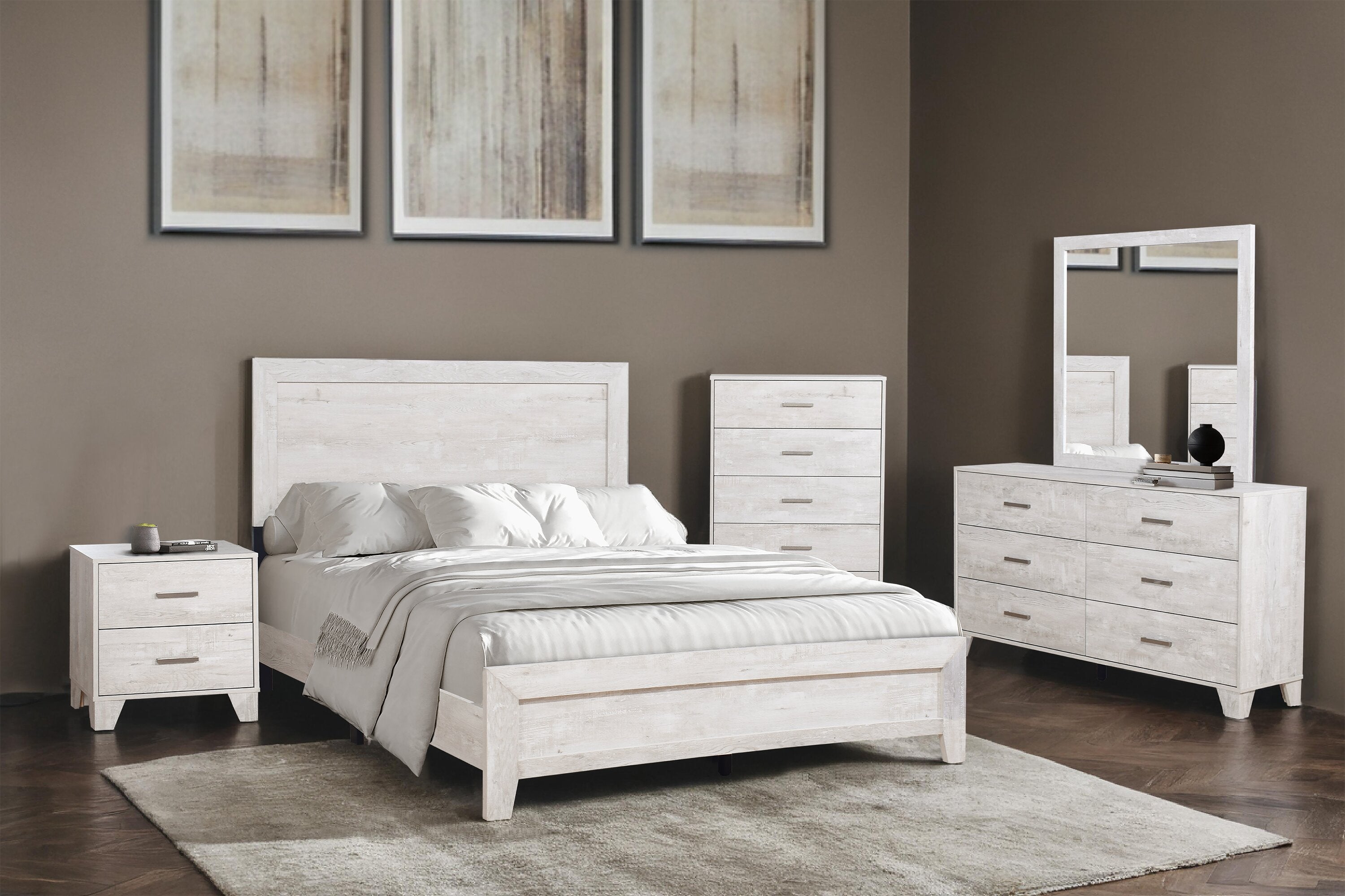 Arbor Bedroom Chest of Drawers, 5-Drawer, 31.5"W x 48.4"H - Driftwood White | Commode verticale de chambre à coucher Arbor de 31,5 po (L) x 48,4 po (H) à 5 tiroirs - bois de grève blanc