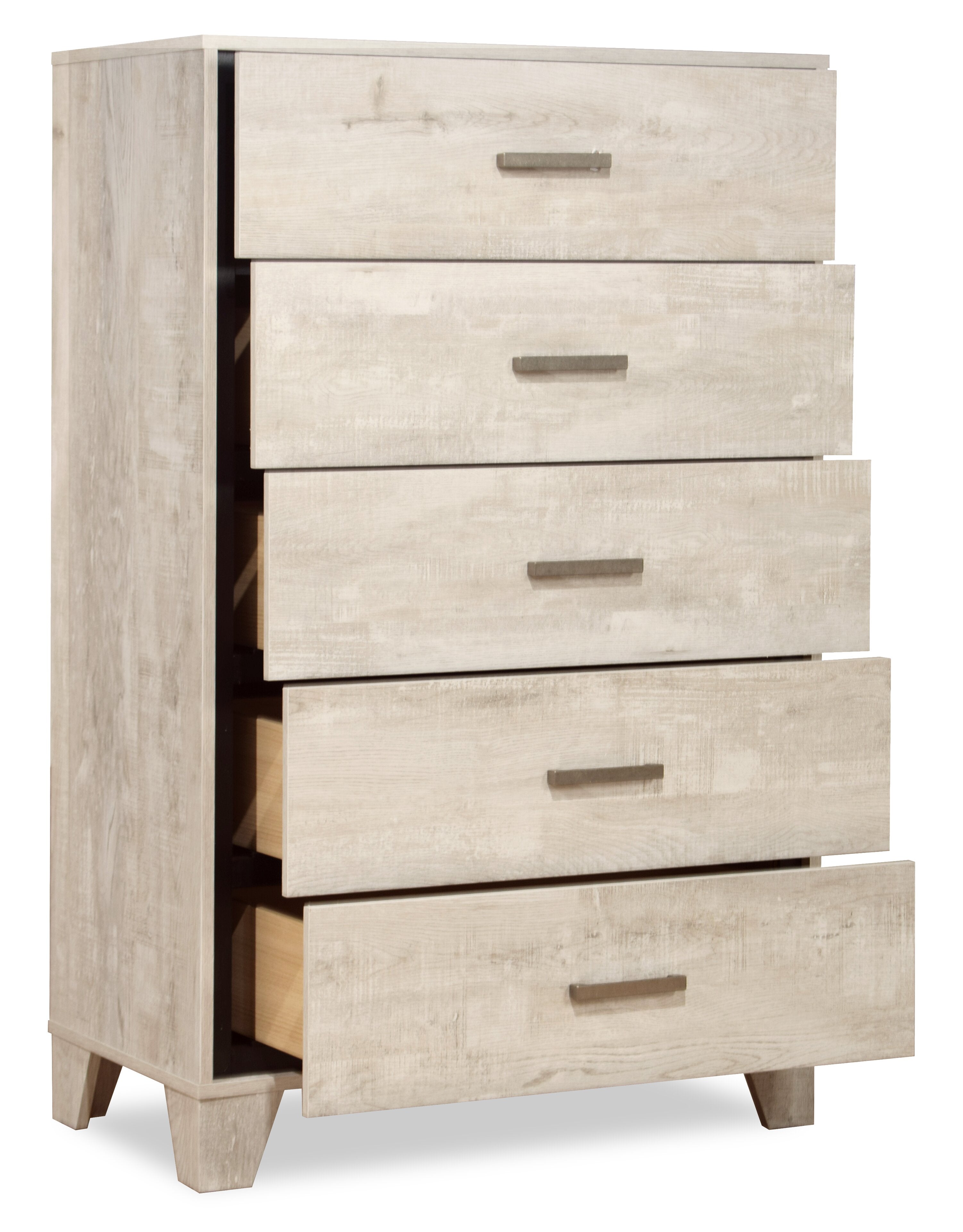 Arbor Bedroom Chest of Drawers, 5-Drawer, 31.5"W x 48.4"H - Driftwood White | Commode verticale de chambre à coucher Arbor de 31,5 po (L) x 48,4 po (H) à 5 tiroirs - bois de grève blanc