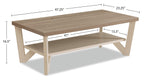Arika 47.5" Modern 3-Pack Coffee + 2 End Tables with Shelf - Ivory |Ensemble 3 tables modernes Arika de 47,5 po (table à café et 2 tables de bout) avec tablette - ivoire