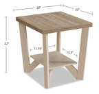 Arika 47.5" Modern 3-Pack Coffee + 2 End Tables with Shelf - Ivory |Ensemble 3 tables modernes Arika de 47,5 po (table à café et 2 tables de bout) avec tablette - ivoire